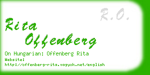 rita offenberg business card